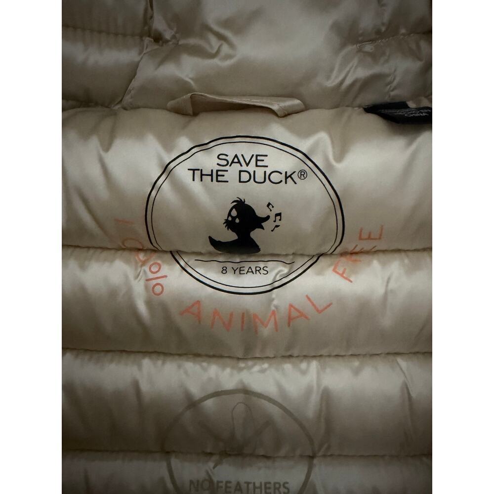 Save The Duck Girls Iris Puffer Jacket Beige size 8 - Picture 6 of 10